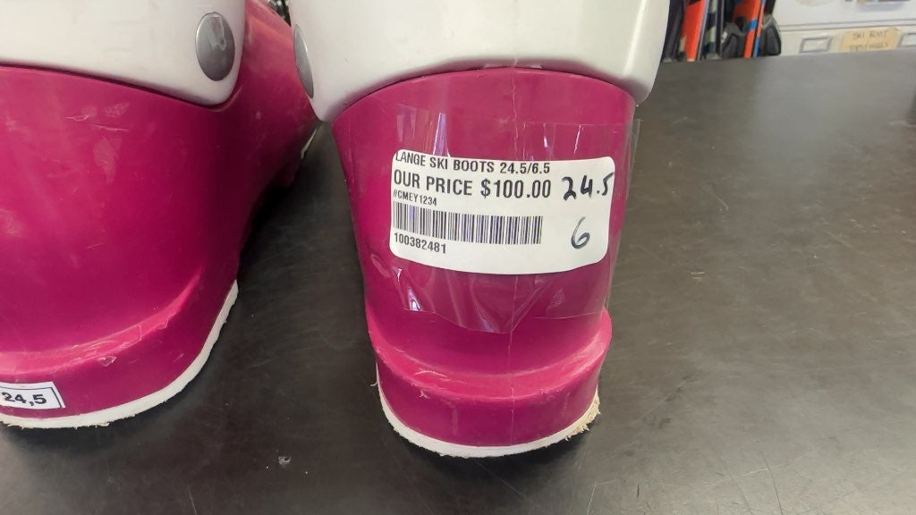 Lange Starlet 60 Ski Boots Pink/White Used Size 24.5