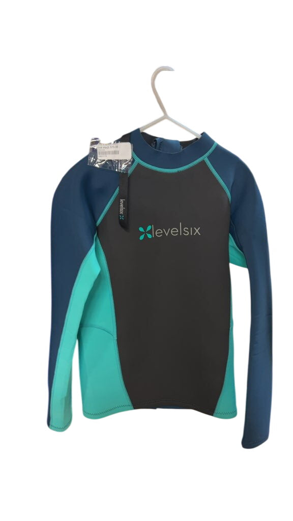 Level Six Long Sleeve Wetsuit Shirt Teal Good Condition