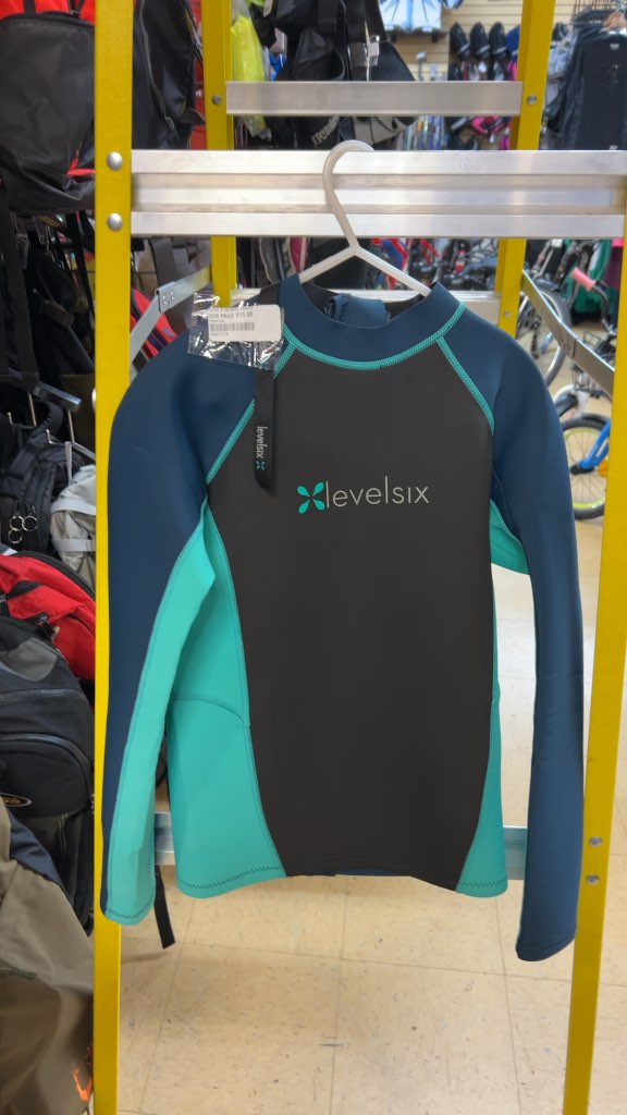 Level Six Long Sleeve Wetsuit Shirt Teal Good Condition