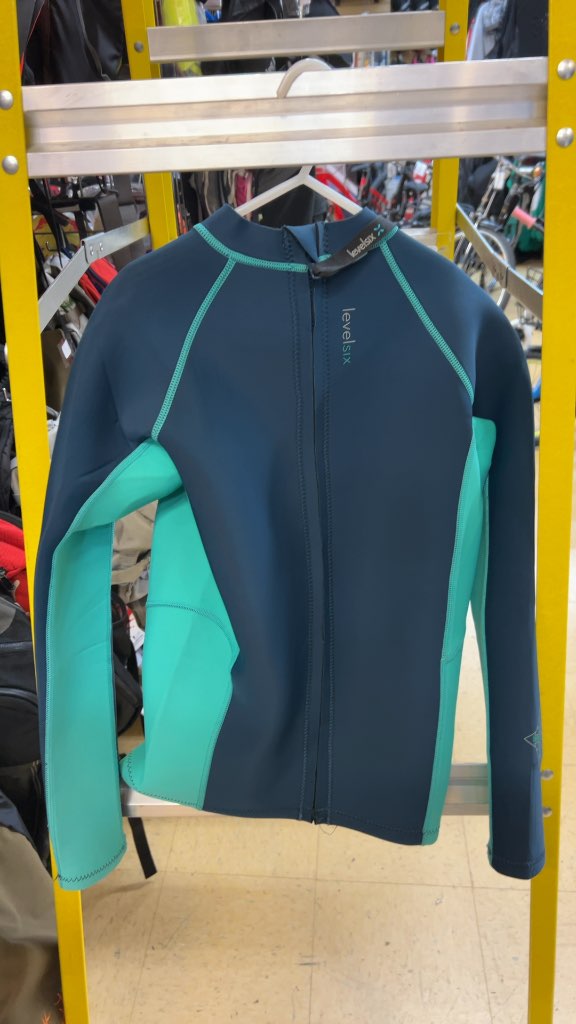 Level Six Long Sleeve Wetsuit Shirt Teal Good Condition