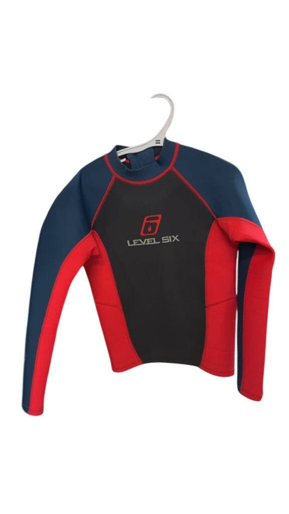 Level Six Neoprene Wetsuit Shirt Navy and Red Used