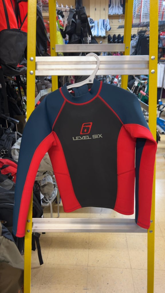 Level Six Neoprene Wetsuit Shirt Navy and Red Used