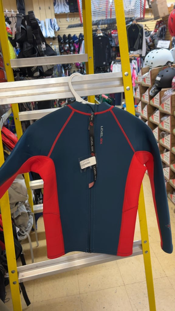 Level Six Neoprene Wetsuit Shirt Navy and Red Used