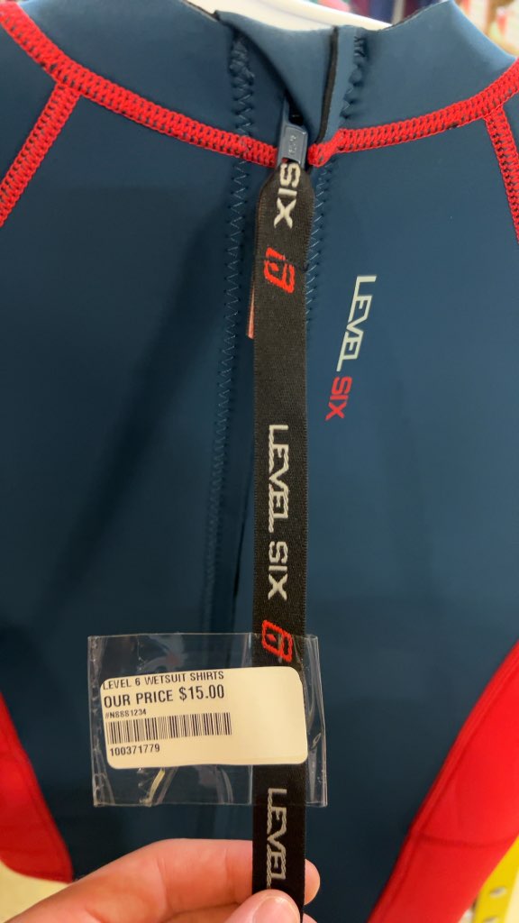 Level Six Neoprene Wetsuit Shirt Navy and Red Used