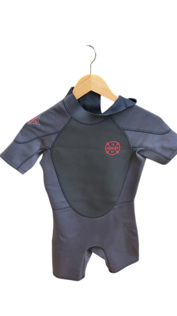 Level Six Youth Shorty Wetsuit Grey/Black Excellent Used Condition Size 16