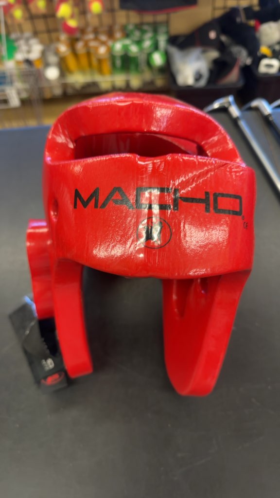 Macho Martial Arts Sparring Headgear Red Used