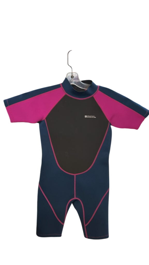 Mountain Warehouse Beach Junior Shorty Wetsuit Navy/Pink Good Condition 11-12 Yrs