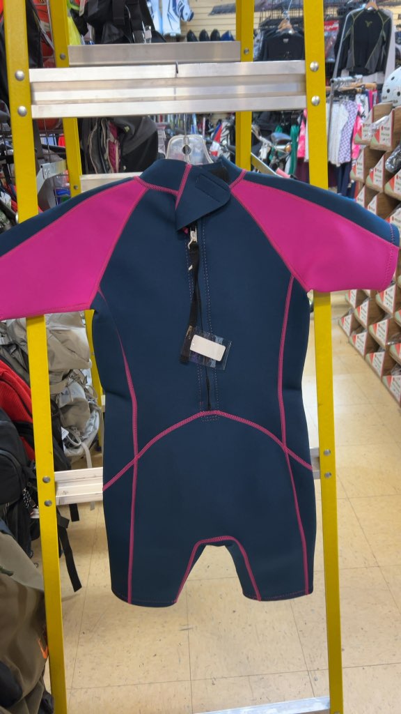Mountain Warehouse Beach Junior Shorty Wetsuit Navy/Pink Good Condition 11-12 Yrs