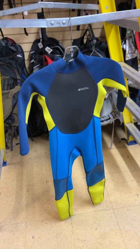 Mountain Warehouse Kids Wetsuit Beach Blue/Yellow Good Condition 7-8 Years