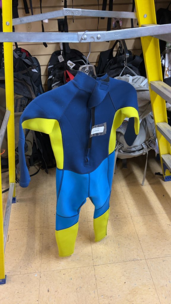 Mountain Warehouse Kids Wetsuit Beach Blue/Yellow Good Condition 7-8 Years