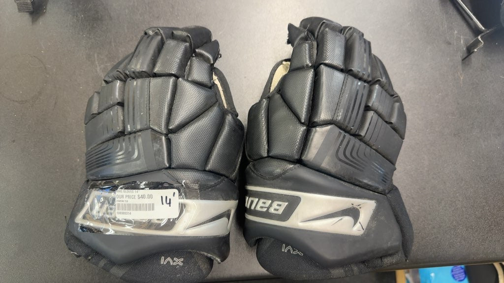 Nike Bauer Vapor XVI Hockey Gloves Used 14" Black