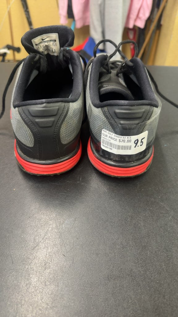 Nike Golf Shoes Hyperfuse Black Grey Red Size 9.5