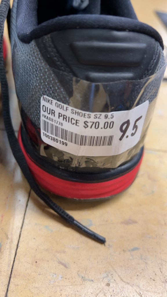 Nike Golf Shoes Hyperfuse Grey Black Red Good Condition Size 9.5
