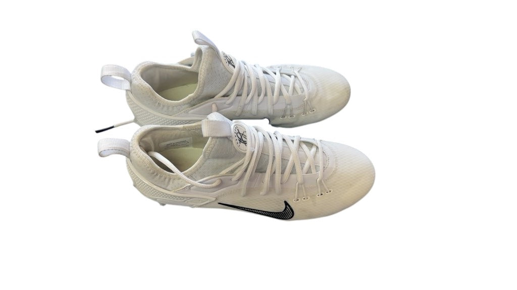 Nike Lacrosse Cleats Alpha Huarache White Used Size 8.5 in very good shape