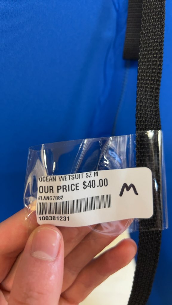 Ocean Wetsuit Blue Good Condition Size M