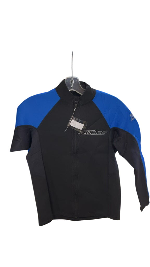 O'Neill Wetsuit Top Front Zip Long Sleeve Black/Blue Good Condition