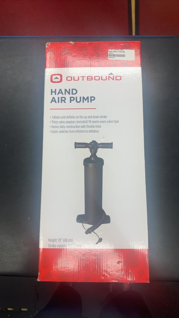 Outbound Hand Air Pump Camping Inflator New 19"