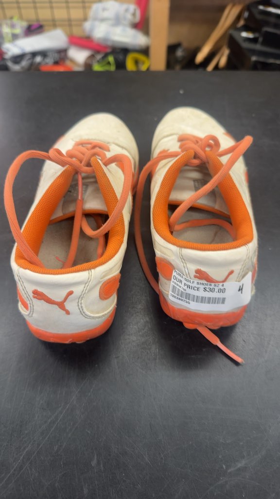 Puma Golf Shoes White/Orange Size 4