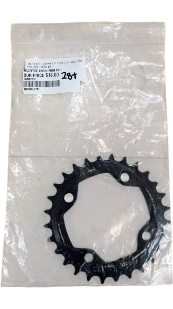 Race Face Chainring Turbine 2x10spd 28T Black