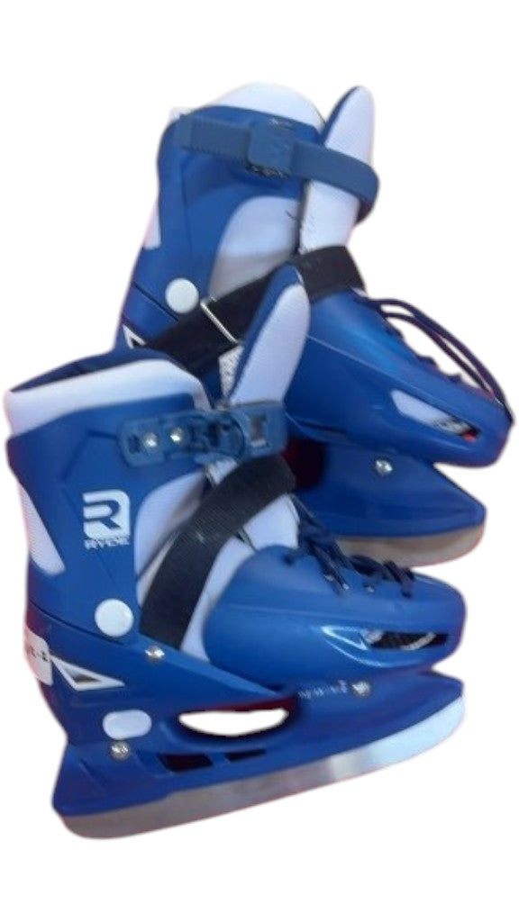 Ryde Adjustable Ice Skates Blue Used Size 12-2