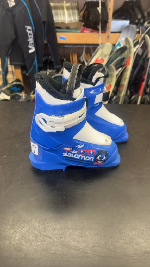 Salomon Junior Ski Boots Blue/White Used Size 15.5