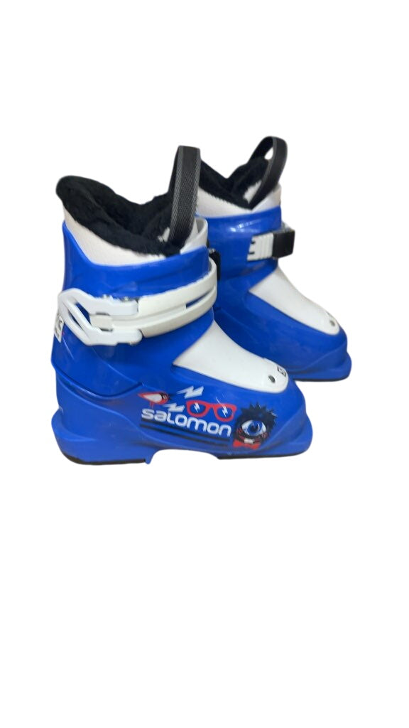 Salomon Kids Ski Boots Blue/White Good Condition Size 15/16