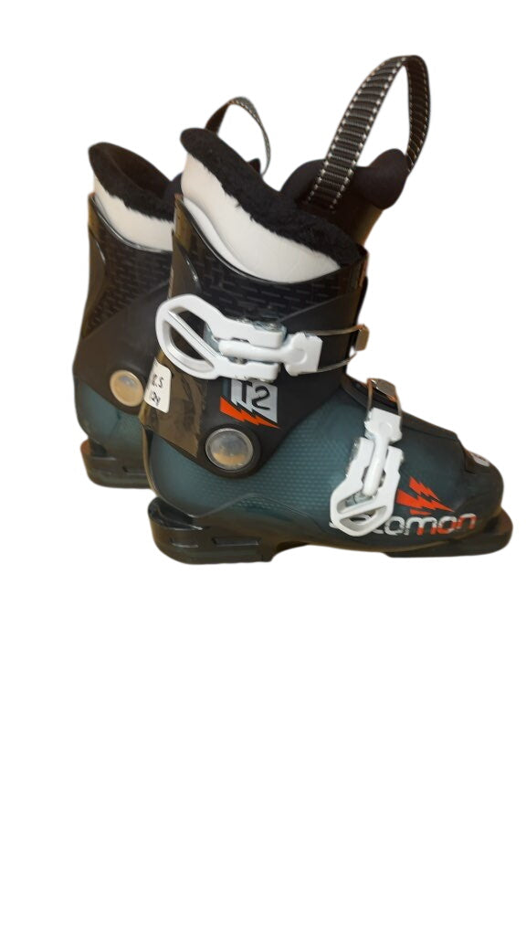 Salomon Kids T2 Ski Boots Blue/Black Used Size 18.5