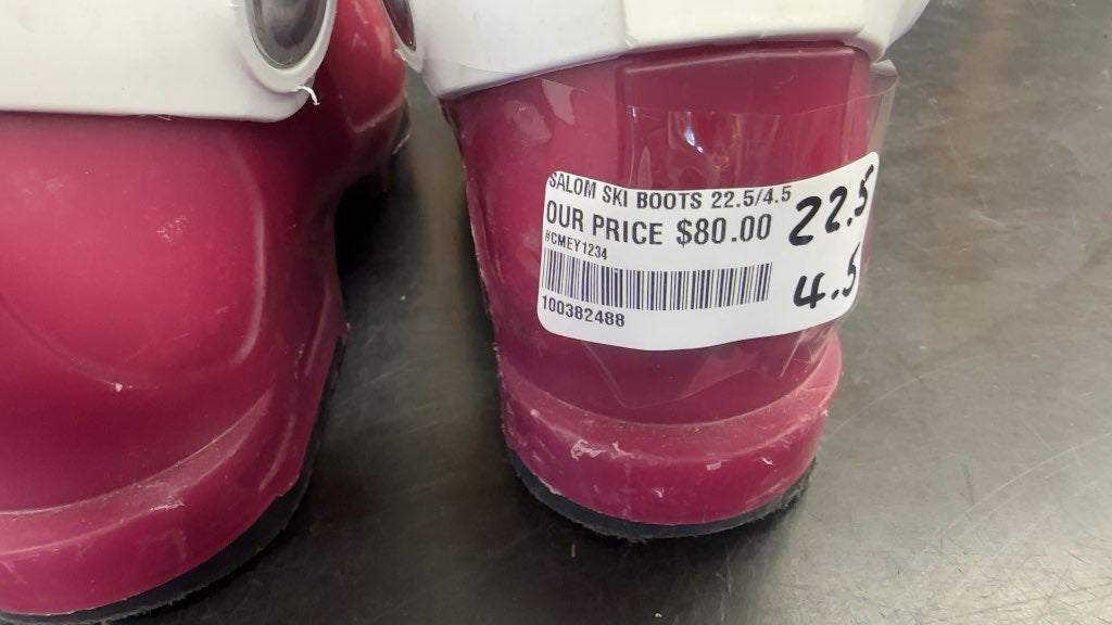 Salomon Ski Boots Pink/White Used Size 22.5