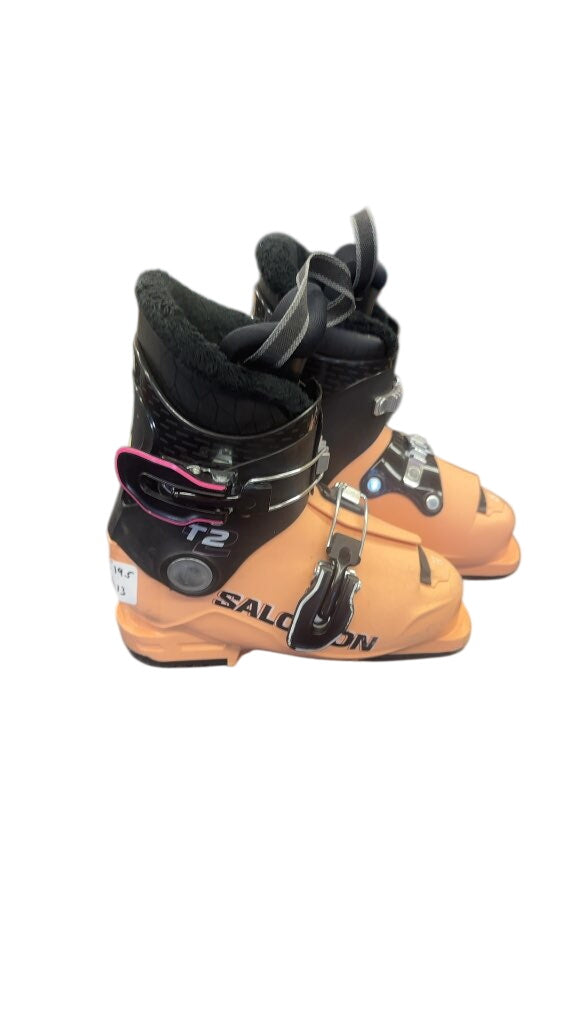 Salomon Ski Boots T2 Peach/Black Used Size 19.5