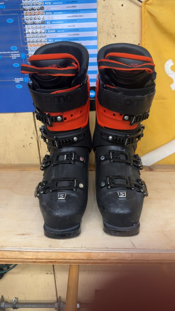 Salomon S/MAX 100 Ski Boots Black/Orange Used Size 24.5
