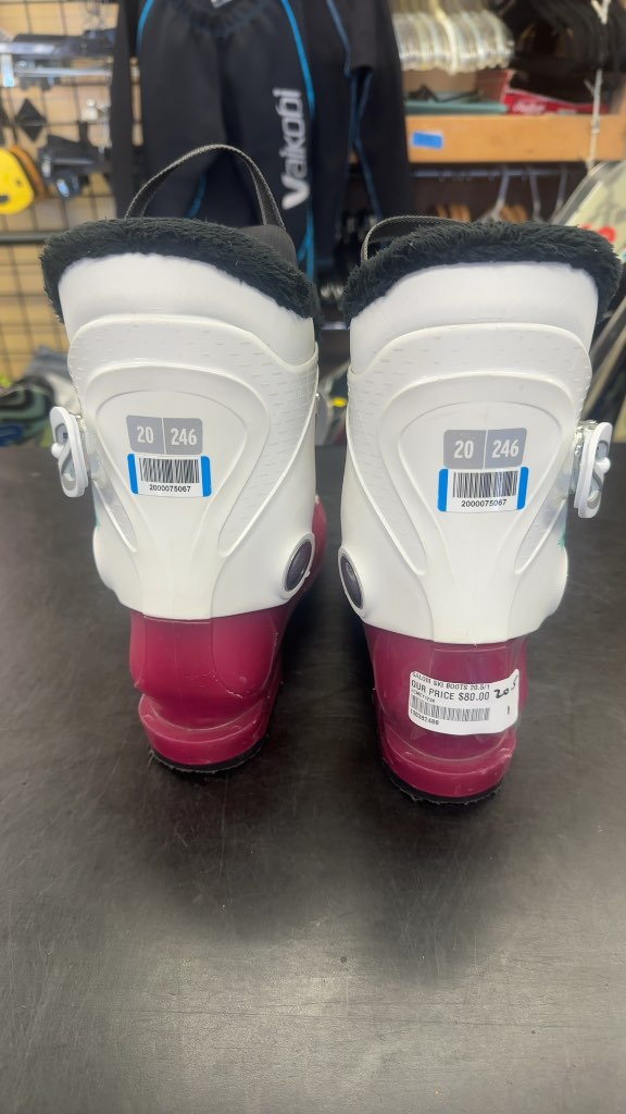 Salomon T2 Junior Ski Boots Pink/White Used Size 20.5