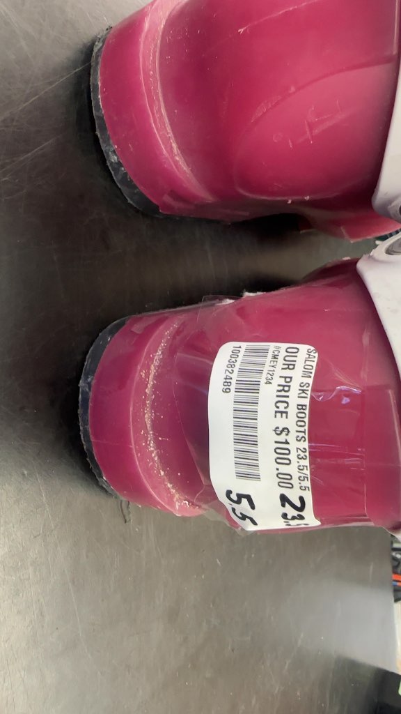 Salomon T3 Junior Ski Boots Pink/White Used Size 23.5