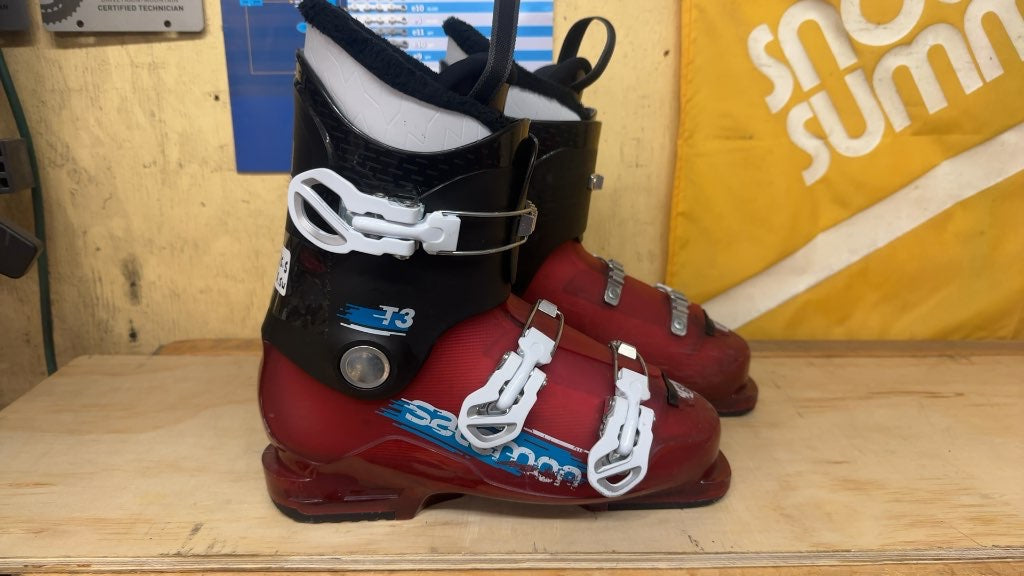 Salomon T3 Ski Boots Red/Black Used Size 25.5