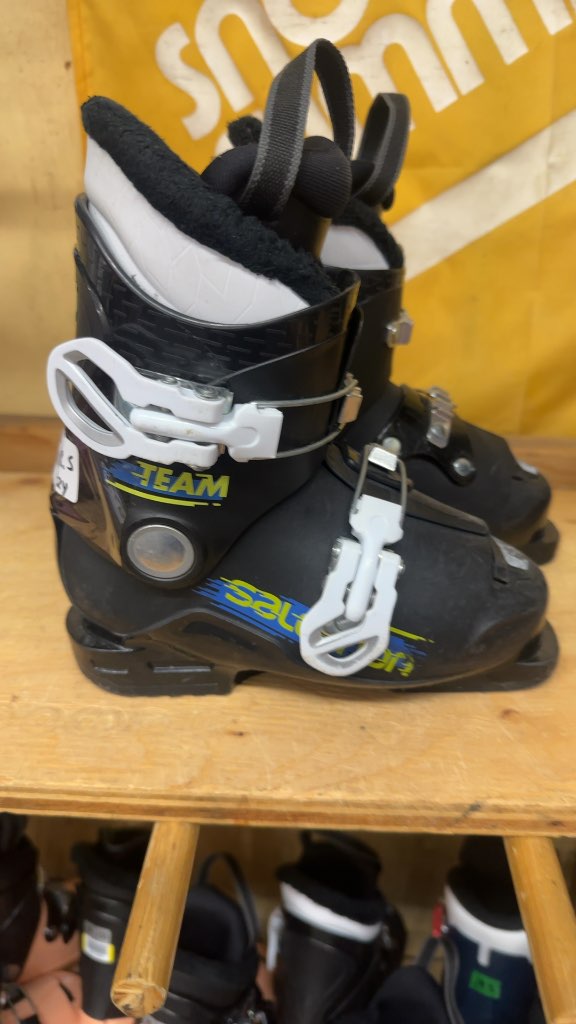 Salomon Team Kids Ski Boots Black Used Size 18.5