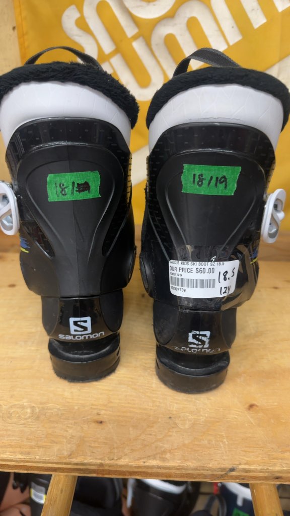 Salomon Team Kids Ski Boots Black Used Size 18.5