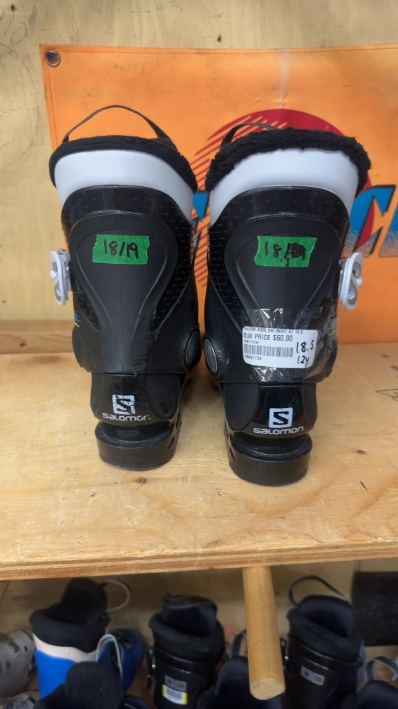 Salomon Team Kids Ski Boots Black Used Size 18.5