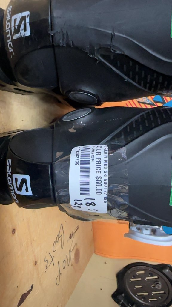 Salomon Team Kids Ski Boots Black Used Size 18.5
