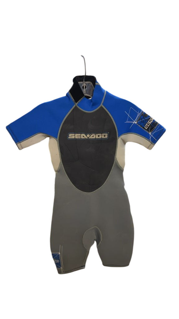 Sea-Doo Junior Shorty Wetsuit Blue/Grey Good Condition Size 10
