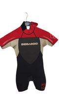 Sea-Doo Junior Shorty Wetsuit Ultra Flex Red/Black/Grey Used Size 10