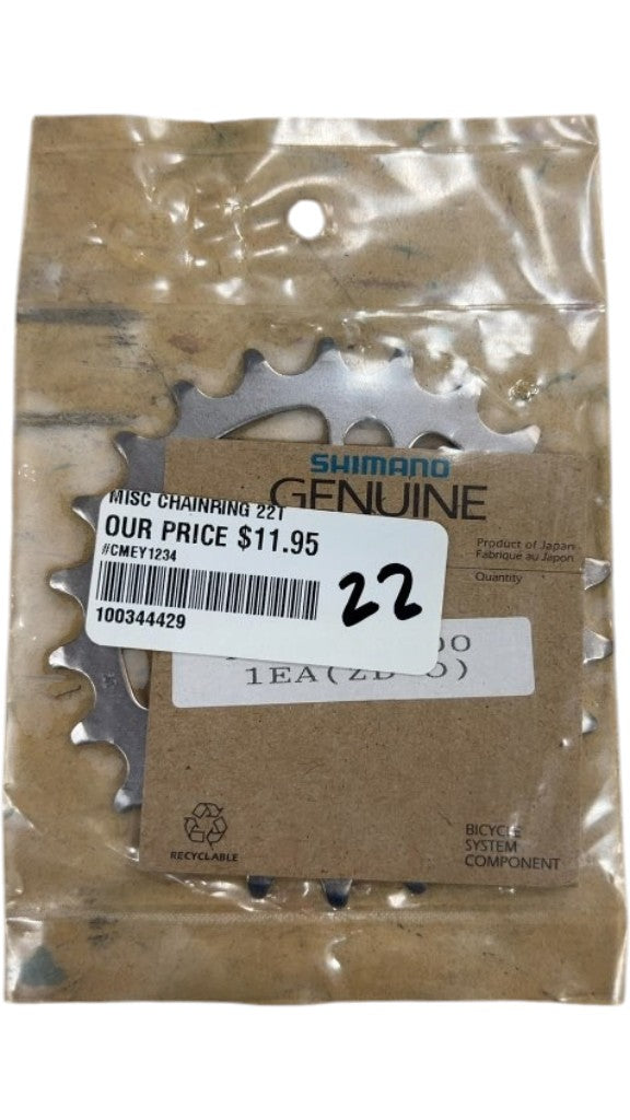 Shimano 22T Chainring New in Bag Silver