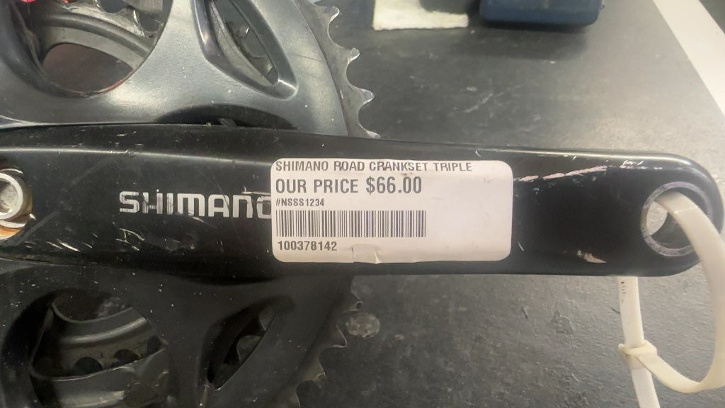 Shimano Tourney Triple Road Crankset Used
