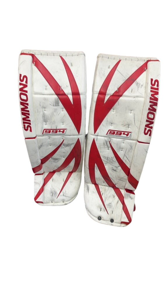 Simmons Goalie Leg Pads 994 White/Red Used