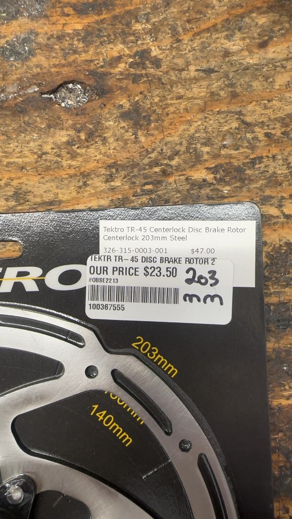 Tektro Disc Brake Rotor TR-45 Centerlock New 203mm