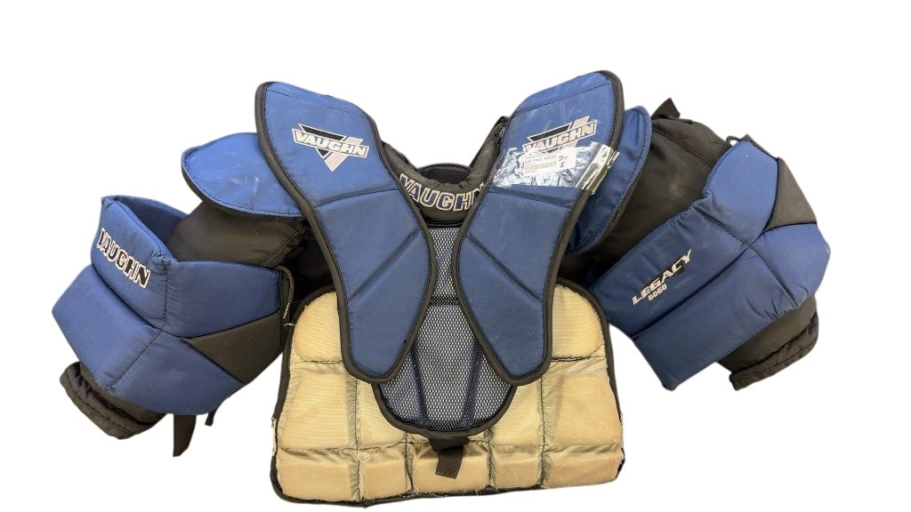 Vaughn Goalie Chest and Arm Protector Legacy 6060 Blue Used Junior Small
