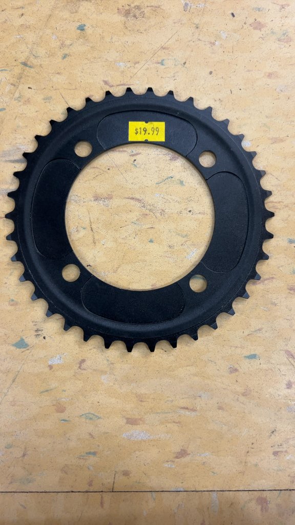 38T 4-Bolt Bicycle Chainring Black