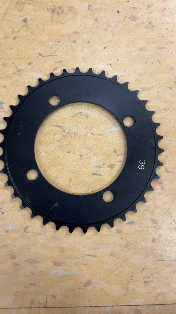 38T 4-Bolt Bicycle Chainring Black