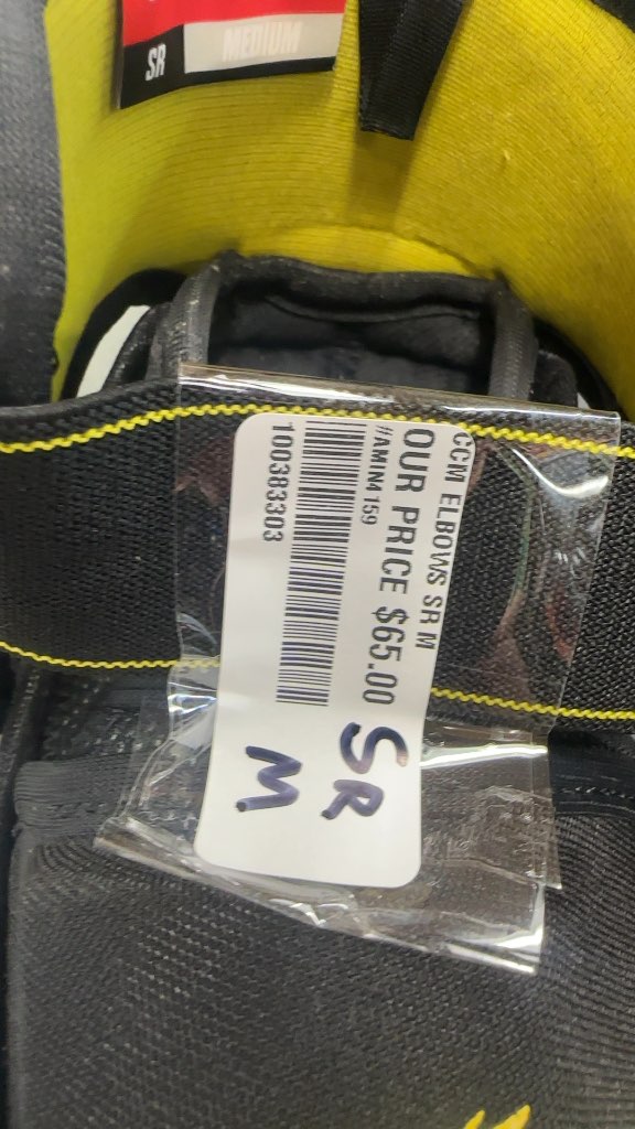 CCM Hockey Elbow Pads Tacks 9040 Black/Yellow very Good Condition Senior Medium