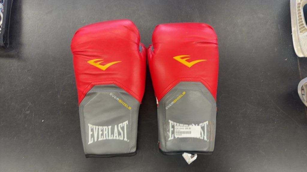Everlast EverShield Boxing Gloves Red/Grey Good Condition