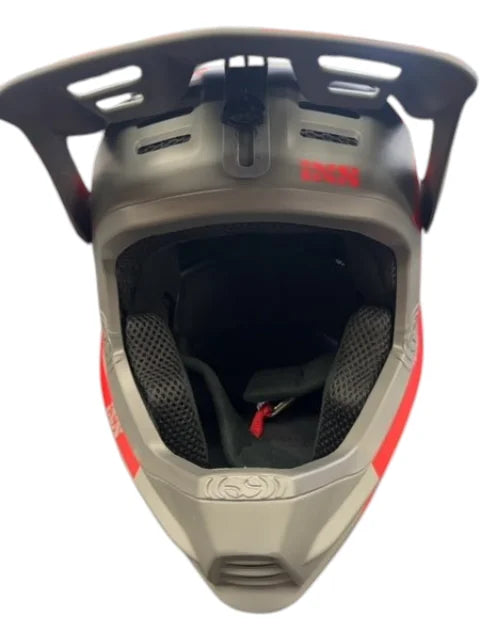 iXS Trigger FF Full Face Mountain Bike Helmet Grey/Red Good Condition M/L