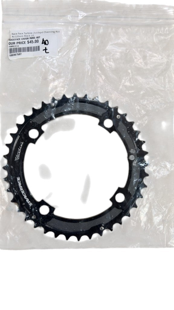 Race Face Turbine 40T 2x10spd Chainring 4x120mm Black
